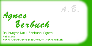 agnes berbuch business card