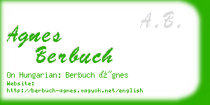 agnes berbuch business card